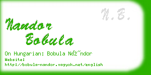 nandor bobula business card